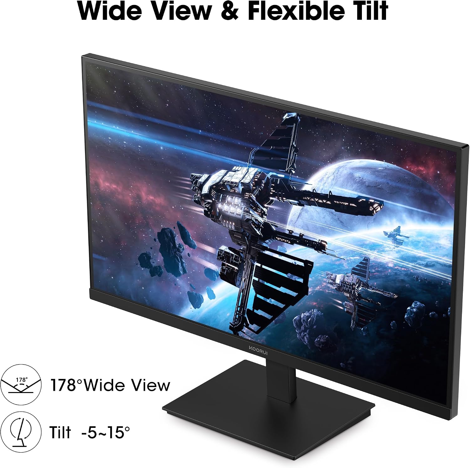 KOORUI 27' FHD 1080P Gaming Monitor, 144Hz Computer Monitor, New, E2711K