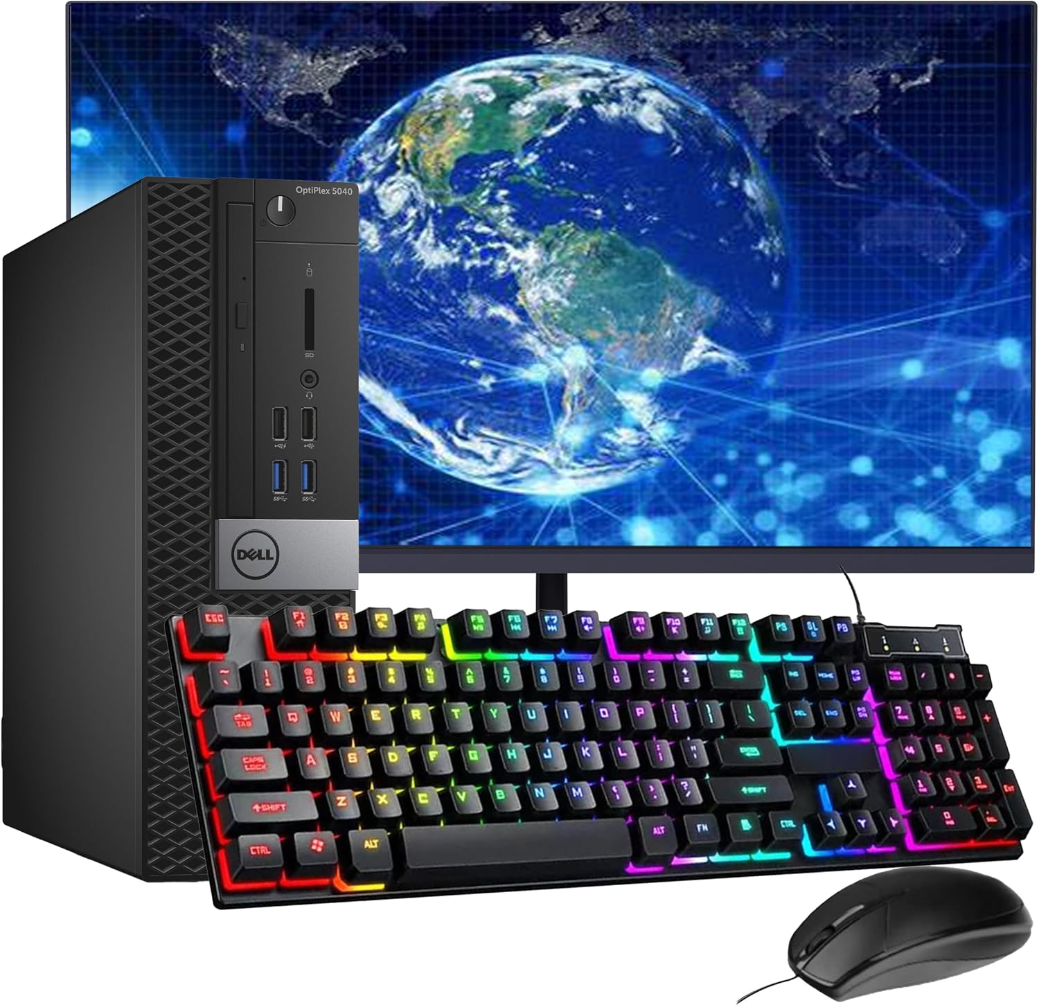 Dell OptiPlex 5040 SFF PC Desktop Computer, with New 24' FHD Monitor, Core i5-6500, 8GB RAM, 256GB SSD, Keyboard & Mouse, WiFi, Windows 11 Pro (Renewed)