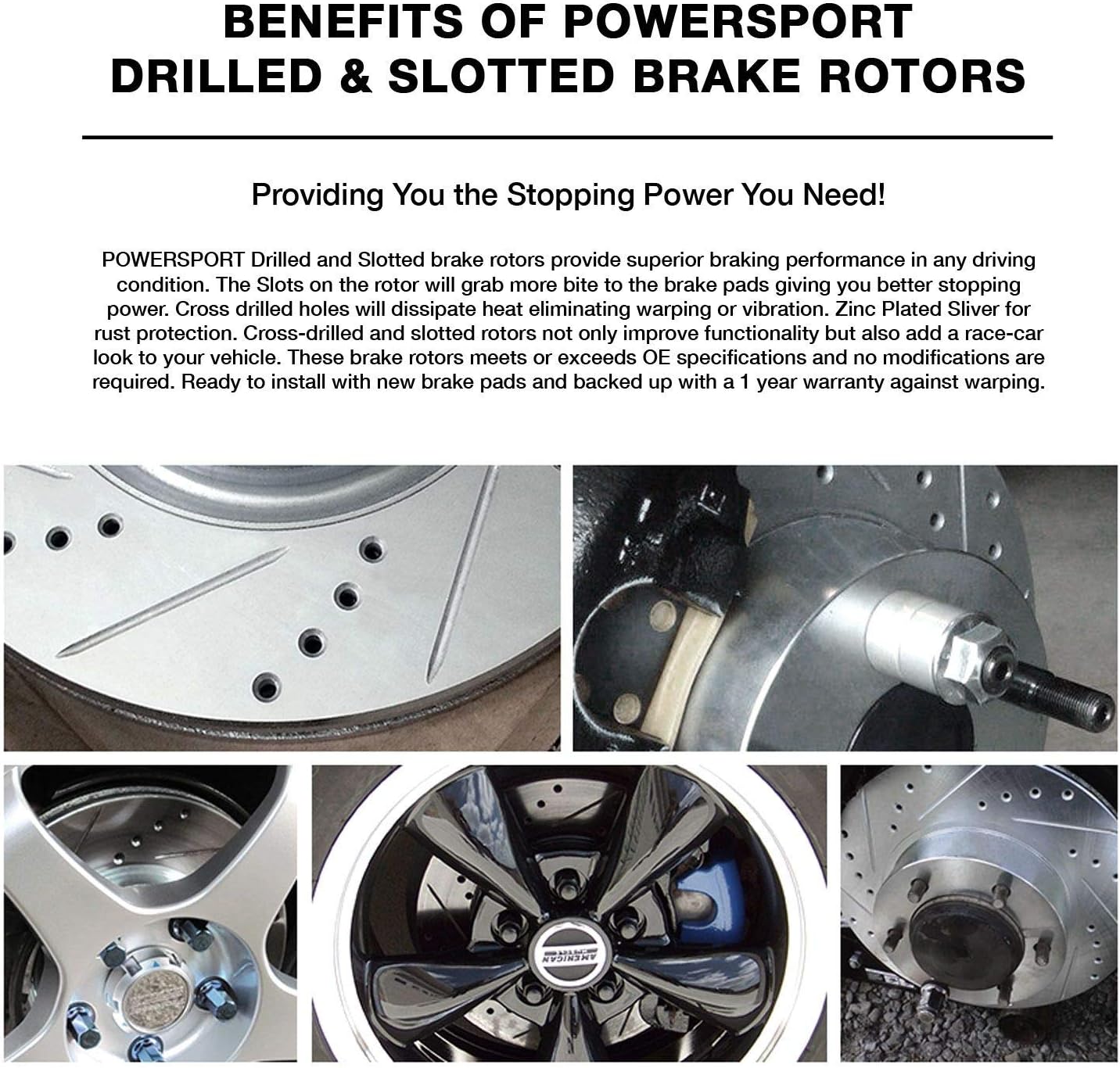 Power Sport Rear Brake Kit For 2002-2022 Nissan Altima; 2011-2017 Nissan Juke; 2004-2008 Nissan Maxima; 2007-2019 Nissan Sentra| Drilled Slotted Brake Rotors| Semi Metallic Brake Pads and Rotors Kit