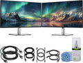 Dell P2425H 24″ Full HD (1920×1080) IPS LED 100Hz Monitors (x2) Dual Display Productivity Setup, Comfortview Plus, Anti-Glare Panel + 2 × USB-C Cables + Cleaning Kit