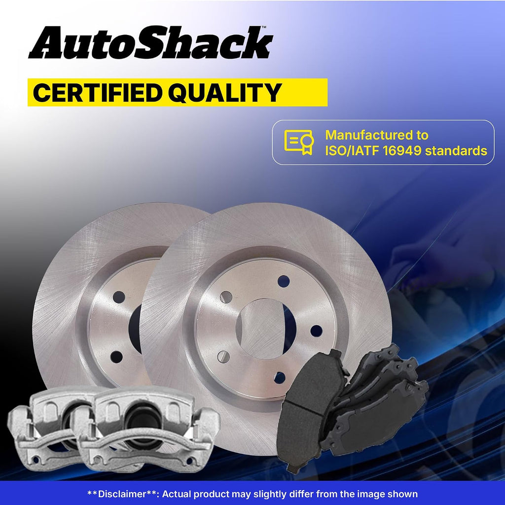 AutoShack Front Brake Rotors, Premium Pads & Calipers for Toyota, Tundra 2000-2006 Sequoia 2001-2007, 4WD RWD V6 3.4L 4.0L V8 4.7L - 12.55' (318.72 mm), 6-Lug