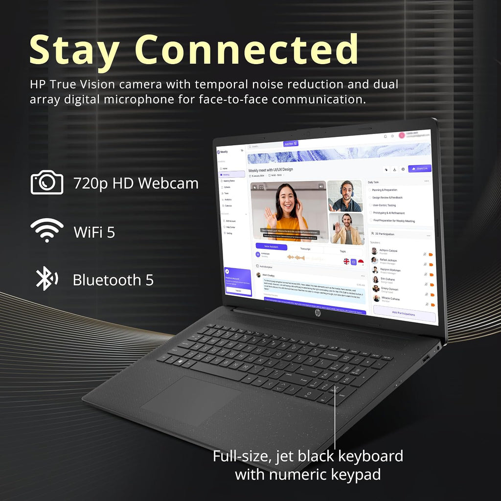 HP 17.3' HD+ Business Laptop, Intel Core i7-1255U, 32GB RAM, 2.28TB Storage (2TB SSD+288GB Docking Station Set), ‎Iris Xe Graphics, Full Size Keyboard, 720p HD Camera, Wi-Fi, Win 11 Home, Black