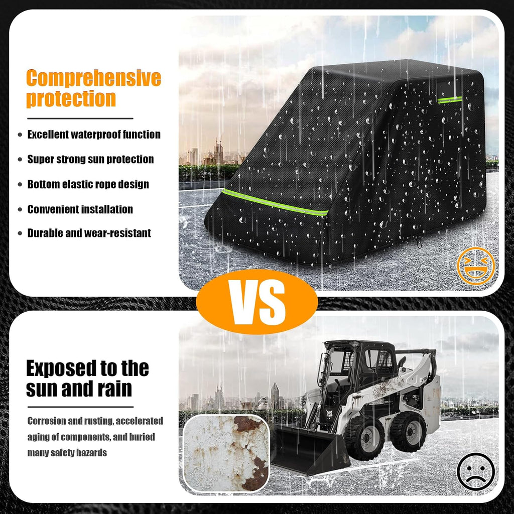 Skid Steer Loader Cover, Suitable for Bobcat Z2/650, Kubota SSV/SVL65/75, 600D Oxford Cloth Loader Cover, Waterproof, Windproof, UV Resistant