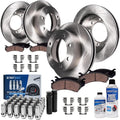 Detroit Axle - Brake Kit for Chevrolet GMC Avalanche Suburban Yukon XL 2500, Silverado Sierra 2500 3500 HD, Disc Brake Rotors Ceramic Brake Pads Wheel Lug Nuts Socket Keys Replacement