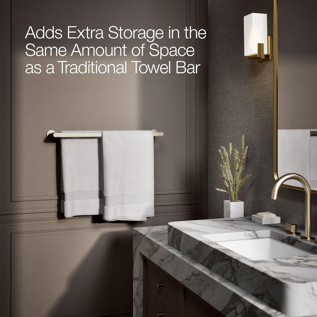 Kohler 73144-BV K-73144-BV Composed Double Towel BAR, Brushed Bronze, Vibrant French Gold