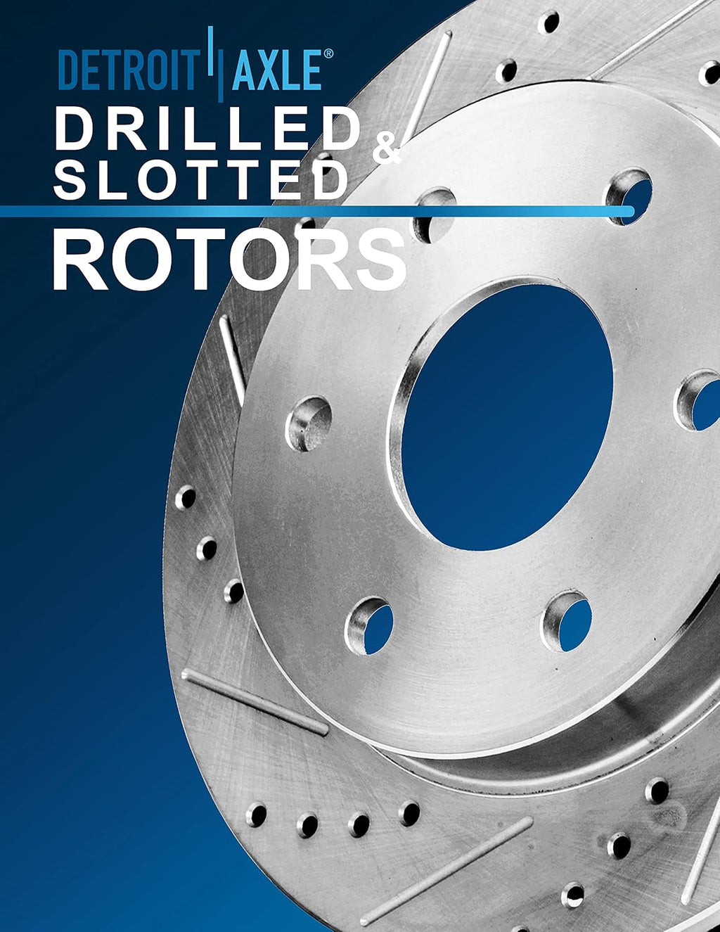 Detroit Axle - Brake Kit for 2003-2009 Toyota 4Runner, 2007-2009 FJ Cruiser Drilled & Slotted Brake Rotors and Ceramic Brakes Pads 2004 2005 2006 2008 Replacement
