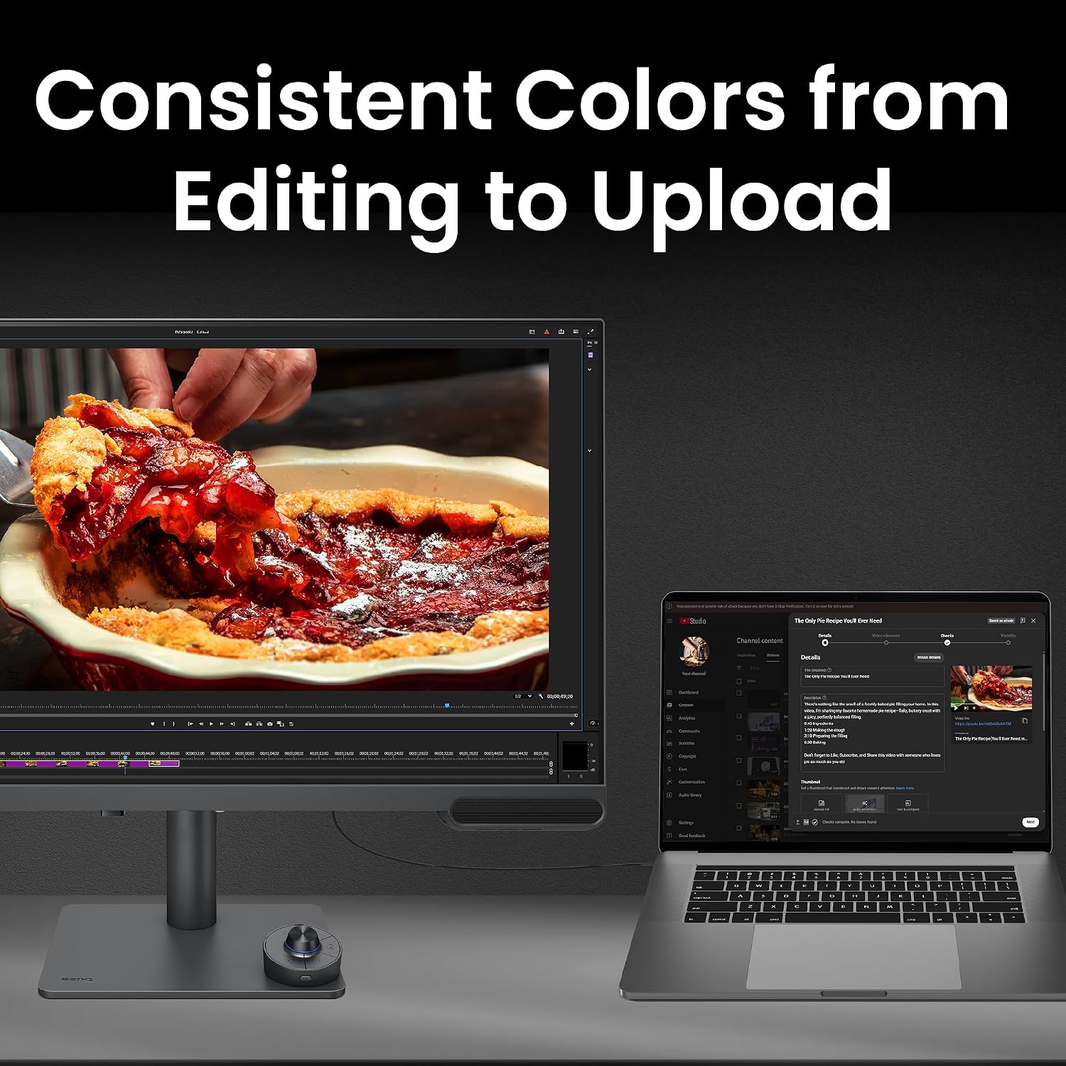 BenQ PV3200U 32' 4K UHD Monitor for Video Editing, 95% DCI-P3, 100% Rec.709/sRGB, 2.1ch Speakers, 65W USB-C, Mac Compatible, Factory-Calibrated, Software Calibration, Ergonomic Stand