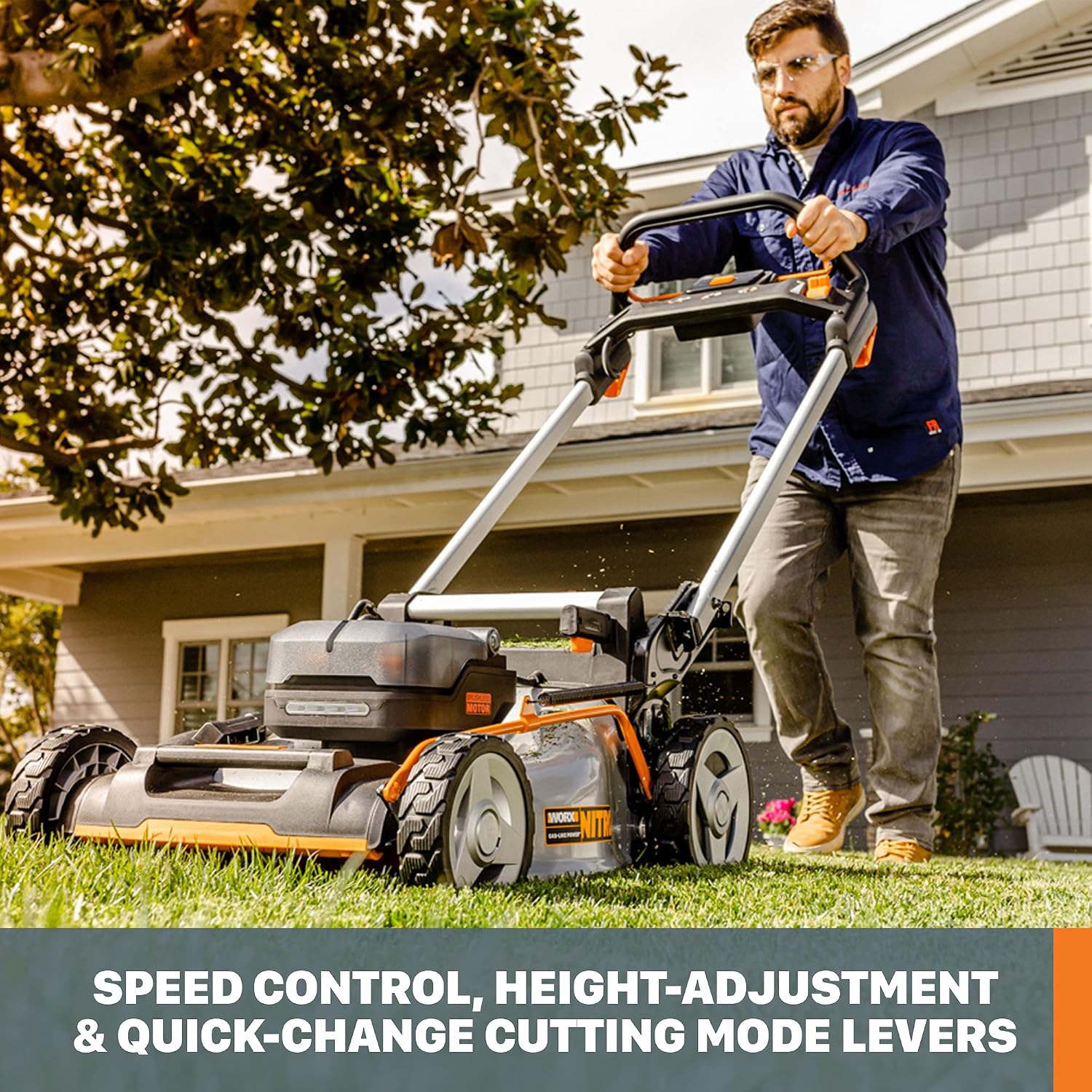 WORX 20V & 40V Cordless Lawn Care Bundle with String Trimmer, Leaf Blower & Self-Propelled Mower