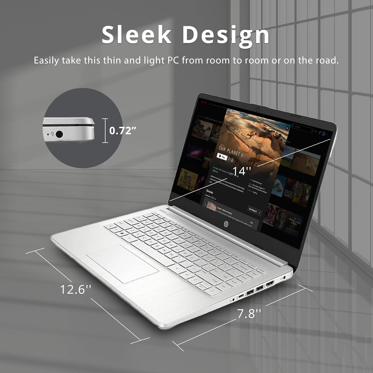 HP 14' FHD IPS Laptop, AMD Ryzen 3 3250U Processor, 32GB RAM, 2TB PCIe SSD, AMD Radeon Graphics, 720p HD Webcam, Dual Speakers, Wi-Fi, Bluetooth, Windows 11 S, Silver (Renewed)