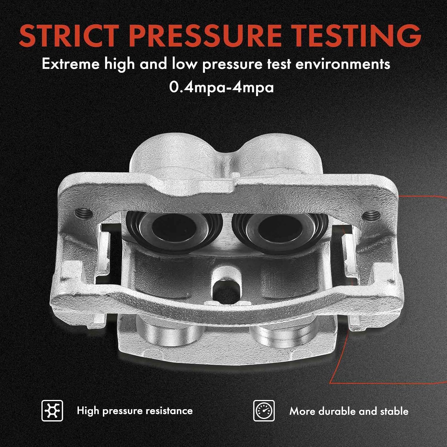 A-Premium Disc Brake Caliper Assembly with Bracket Compatible with Select Dodge Models - Ram 1500 2006-2008, Ram 2500/Ram 3500 2003-2008 - Rear Driver and Passenger, 2-PC Set