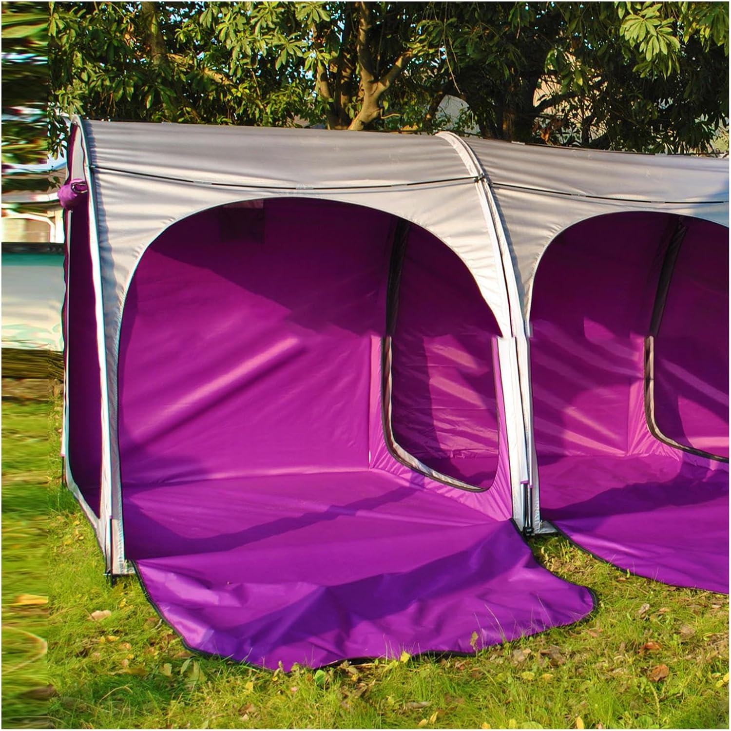 Bike Cover Bicycle Tent Can Be Spliced Outside Storage Sheds with Double Doors for 2-5 Bikes Lawn Mower Storage,Black(Purple)