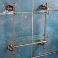 Bathroom Hardware Set Brown Bronze Rose Gold Towel Rack Set Towel Bar Toilet Paper Holder Towel Ring Wall Mounted Bathroom Accessories Kit Wall Mounted,Single Glass(Double Glass)