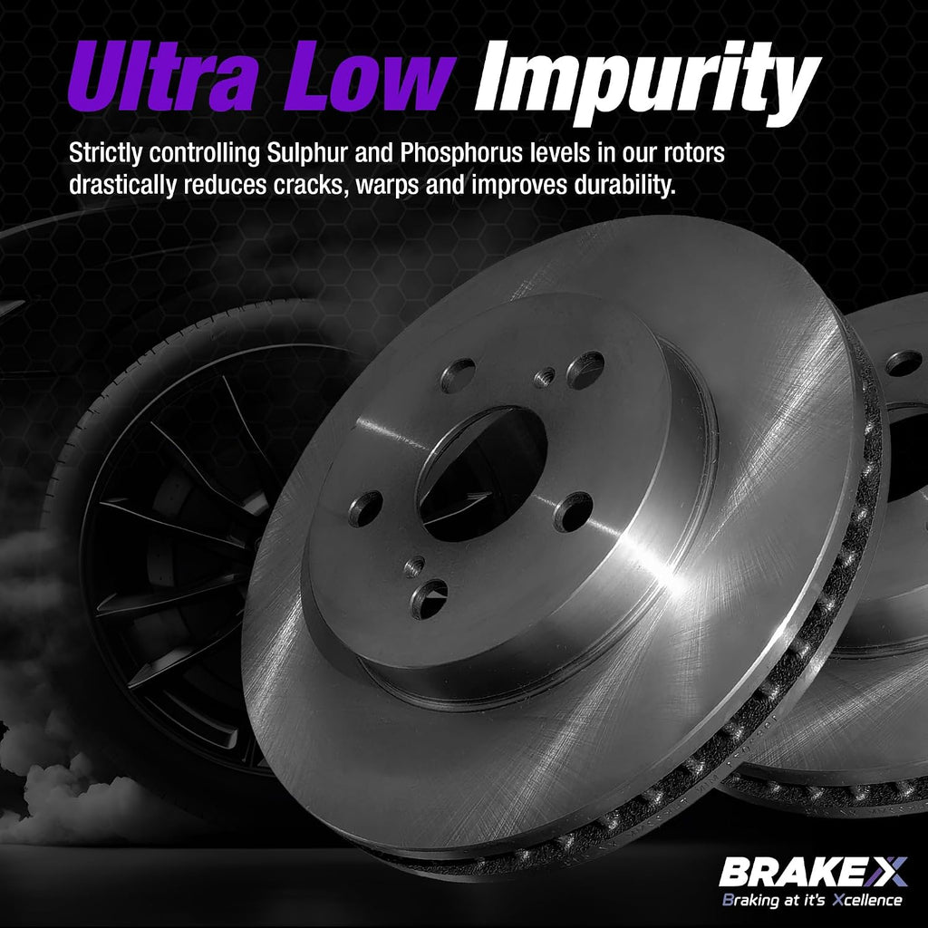 Brake X Front Brake Pads and Rotors Kit replacement for 2014-2020 FORD FIESTA | NYX OE+ Rotors and Alpha Ceramic Brake Pads