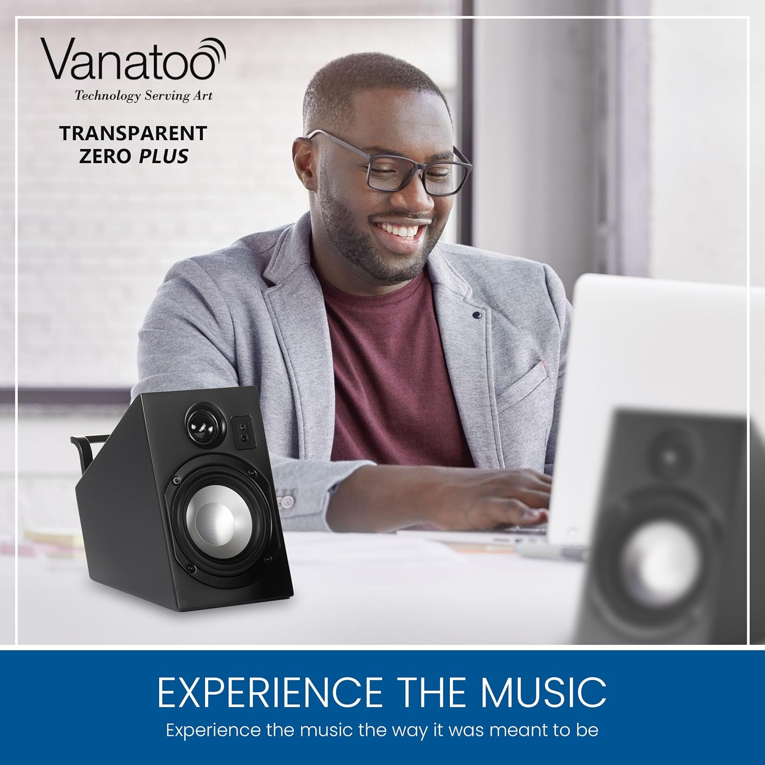 Vanatoo Transparent Zero Plus Near Field Studio Monitor Speakers Pair for TV, PC, Gaming. 120 Watt Powered Speakers for Desktop and Room use. AUX, USB, Bluetooth, Toslink Optical, Remote Control.