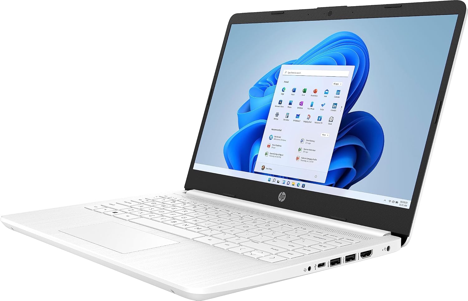 HP Newest 14' HD Light Thin Laptop Student Business, Quad-Core Intel N4120, 16GB RAM, 320GB (64GB eMMC+ 256GB Card), Webcam, Wi-Fi, Long Battery, Windows 11S +1 Year Office 365, White+MarxsolAccessory