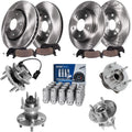 Detroit Axle - Brake Kit for Chevy Malibu Pontiac G6 Saturn Aura, Disc Brake Rotors Brake Pads Wheel Bearing Hubs Wheel Lug Nuts Replacement [11.65'' inch Front & 10.63'' inch Rear Rotor]