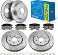 PHILTOP Front & Rear Brake Kit For 2005-2019 Nissan Frontier, Drilled & Slotted Brake Rotors Ceramic Brakes Pads Replacement : 11.25' inch Rear, 11.63' inch Front Rotor