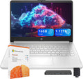 HP Stream 14' Laptop for Students & Business, Intel Processor N150, 16GB RAM, 1.12TB Storage (128GB UFS+1TB Docking Station Set), Wi-Fi 6, 1 Year Office 365, Copilot AI, Fast Charge, Win 11s, Silver