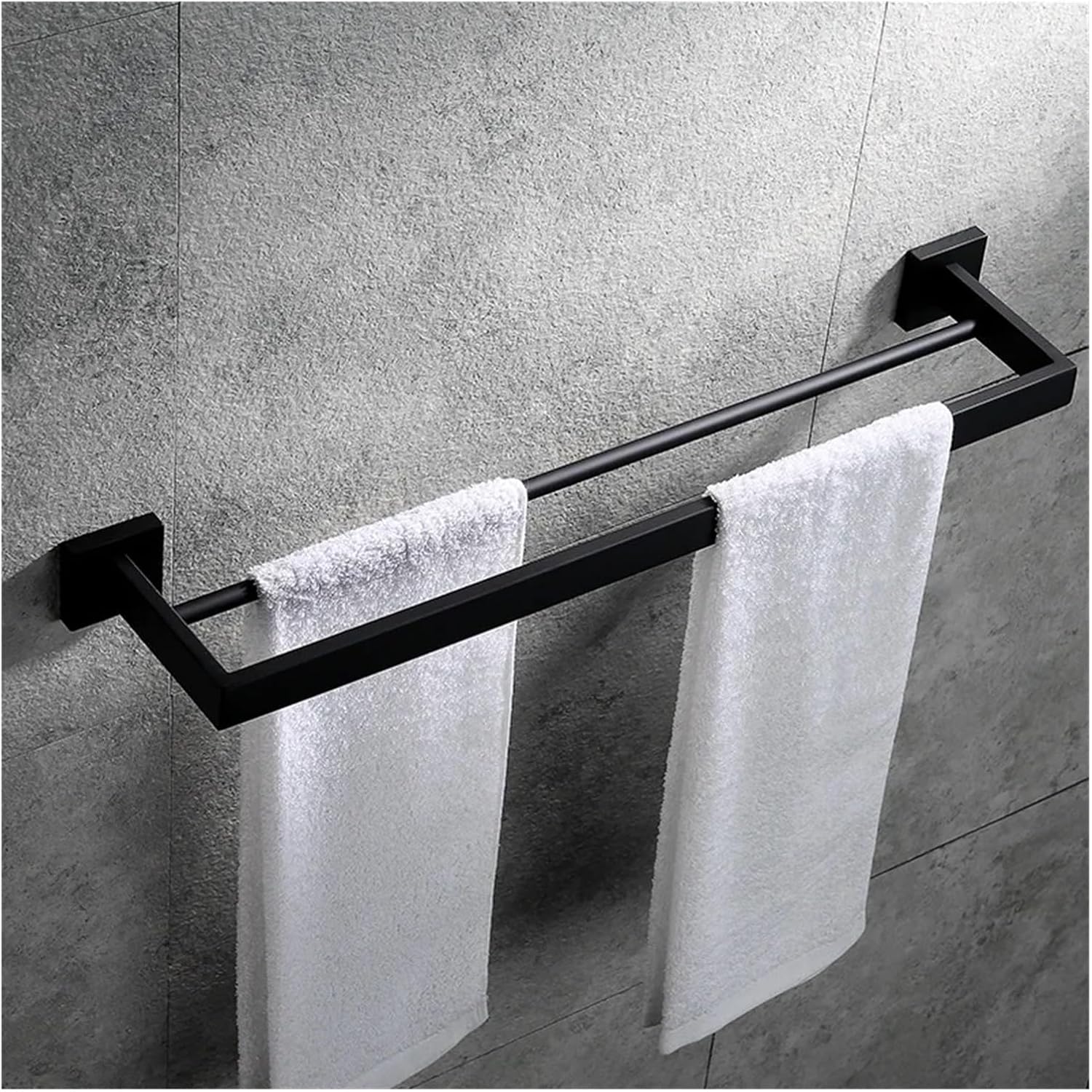 Stainless Steel Double Towel Bars Square Rack Holder Wall Mounted Bathroom Accessories Brushed(Brushed gold)