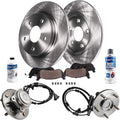 Detroit Axle - Rear Brake Kit for 2008-2011 Chrysler Town & Country Dodge Grand Caravan, 2009-2011 VW Routan, Disc Brake Rotors Ceramic Brake Pads Wheel Bearing Hubs 2010 Replacement: 12.00'' inch