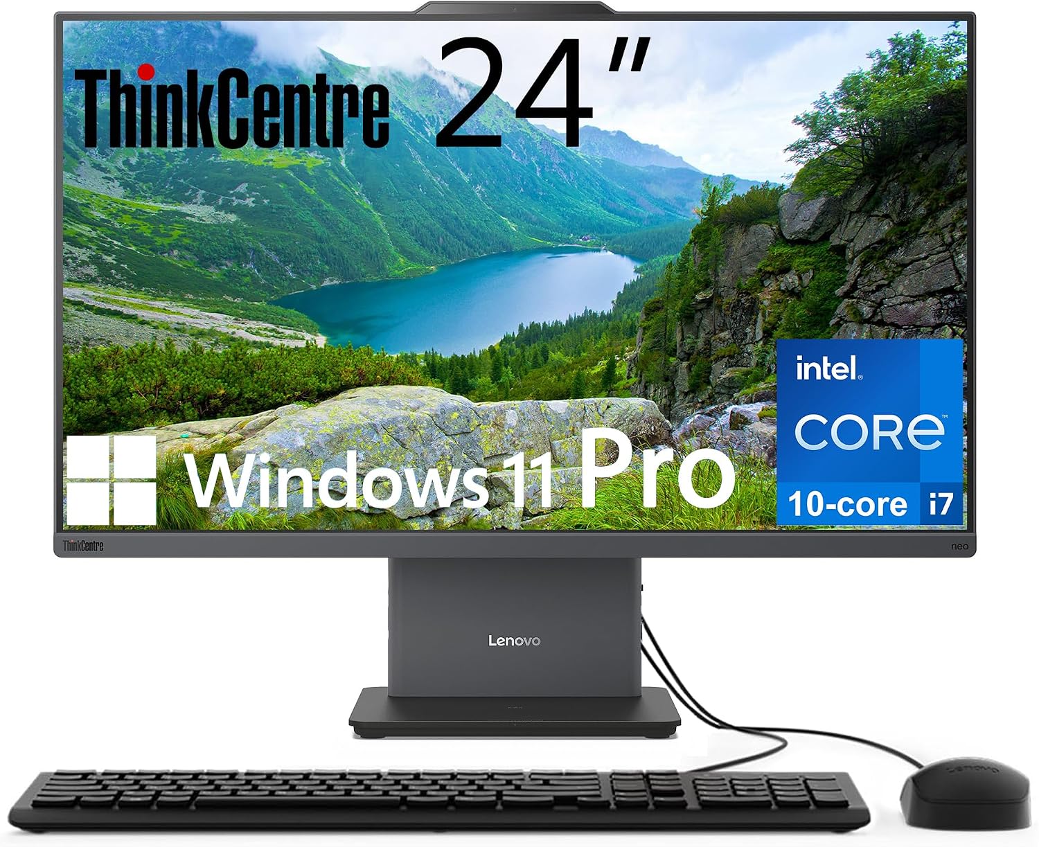 Lenovo ThinkCentre All-in-One Desktop Computer, 24' FHD IPS Display, 10-core Intel Core i7-13620H Processor, 32GB DDR5, 1TB SSD, Wi-Fi 6, USB-C, HDMI in&Out, Wired KB&Mouse, Windows 11 Pro