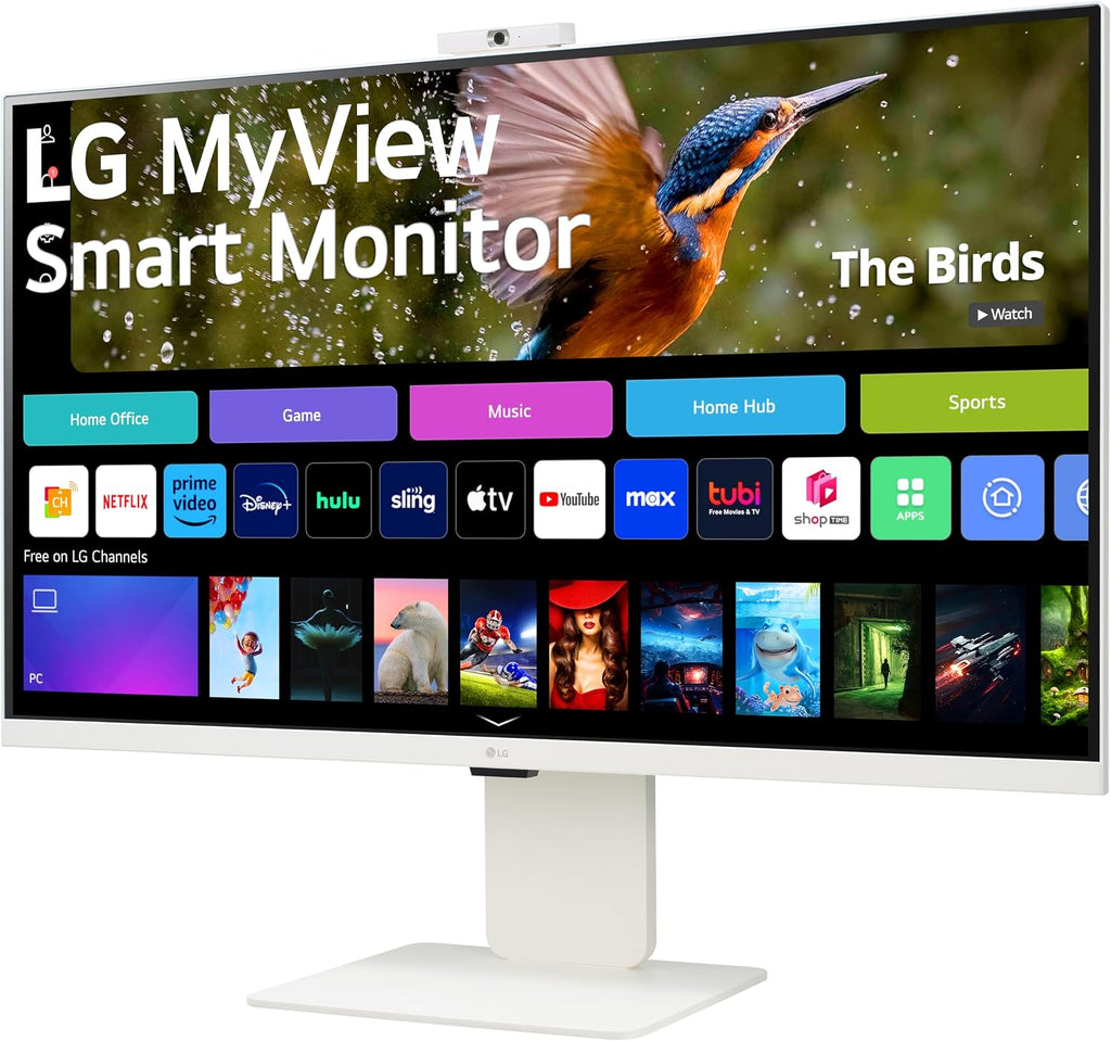 LG 32SR85U-W MyView Smart Monitor 32-inch 4K UHD (3840x2160), IPS Display, webOS 23, USB Type-C 90W PD, Built-in FHD Webcam & Speaker, HDR 10, AirPlay 2, Screen Share, Bluetooth, White (Renewed)