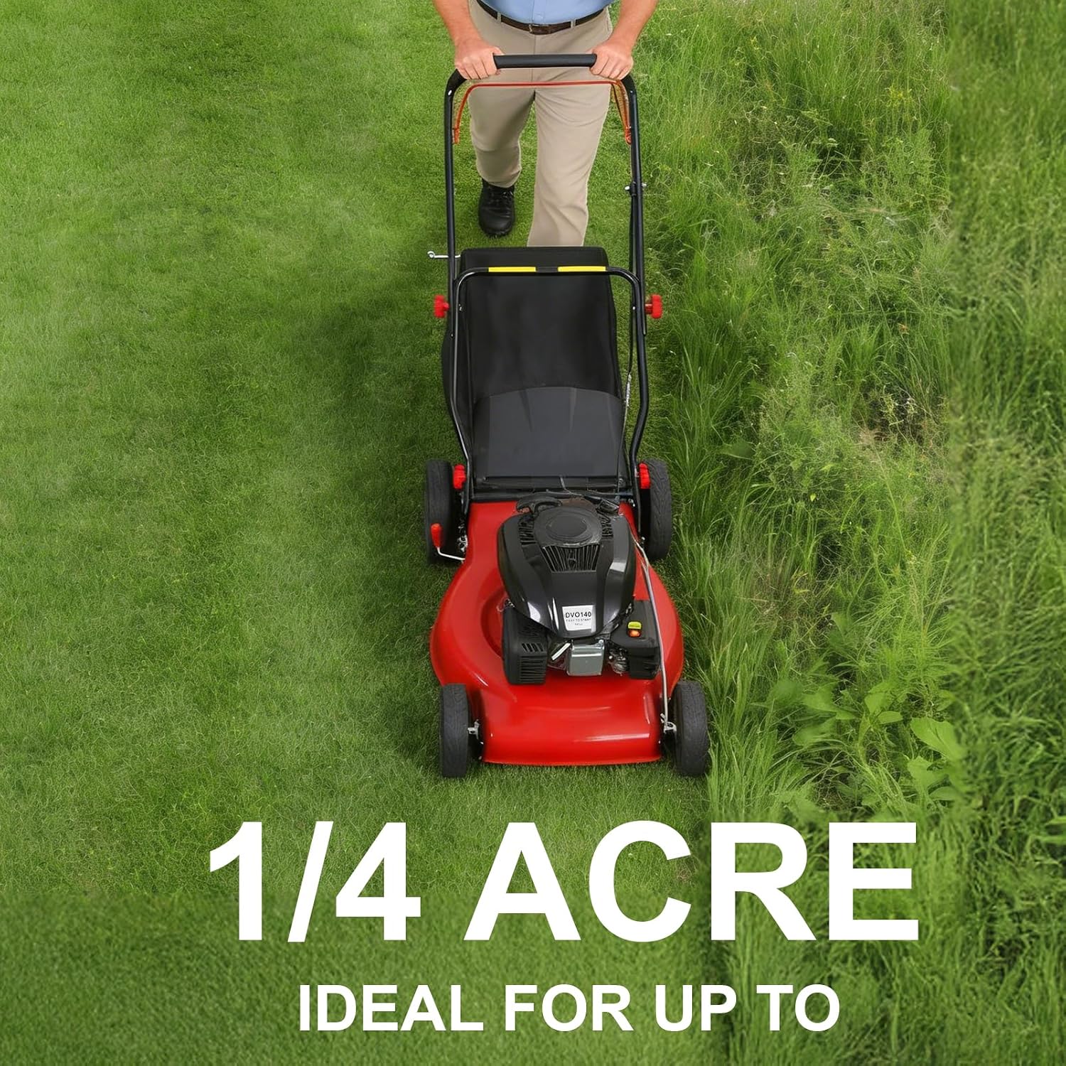 3 in 1 Gas Lawn Mower 141cc - Self Propelled Lawnmower & Walk-Behind Gas Push Mower Dual Option, with 50l Grass Bag Big Wheels, Lawn Mower Gas, Gas Mower for All Season Landscaping (Upgraded 01)