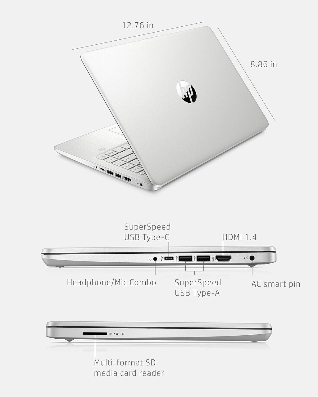 HP 14 Laptop, 11th Gen Intel Core i3-1115G4, 4 GB RAM, 128 GB SSD Storage, 14-inch Full HD Display, Windows 11 in S Mode, Long Battery Life, Fast-Charge, Thin & Light Design (14-dq2020nr, 2021)
