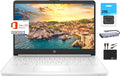 HP Newest 14' HD Light Thin Laptop Student Business, Quad-Core Intel N4120, 16GB RAM, 320GB (64GB eMMC+ 256GB Card), Webcam, Wi-Fi, Long Battery, Windows 11S +1 Year Office 365, White+MarxsolAccessory