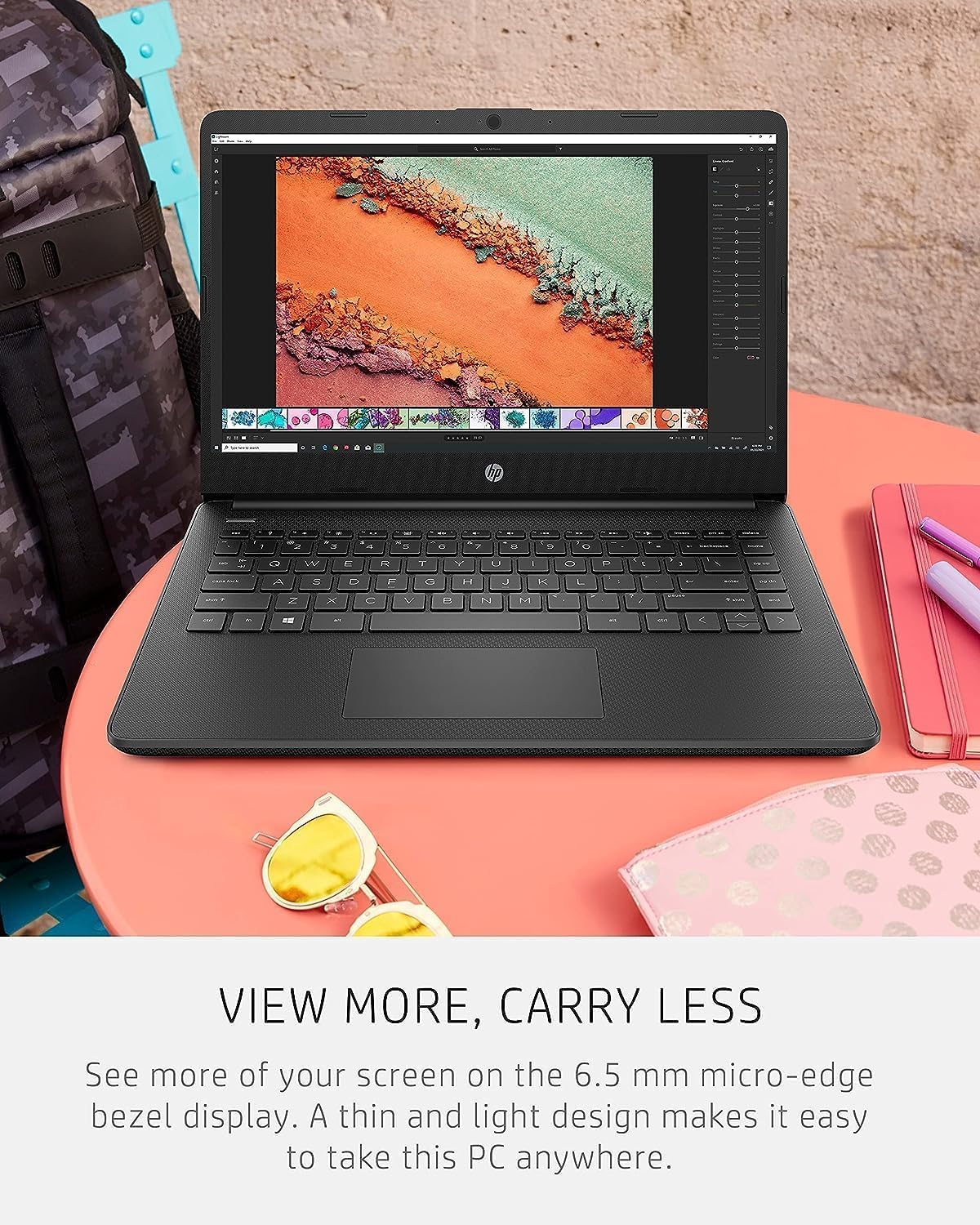HP New 14' HD Ultra Light Thin Laptop, Quad-Core Intel Celeron Processor, 16GB RAM, 320GB (64GB eMMC+ 256GB Card), Wi-Fi, Upto 11 Hours, Windows 11 S + 1 Year Office 365+HubxcelAccessory, Black
