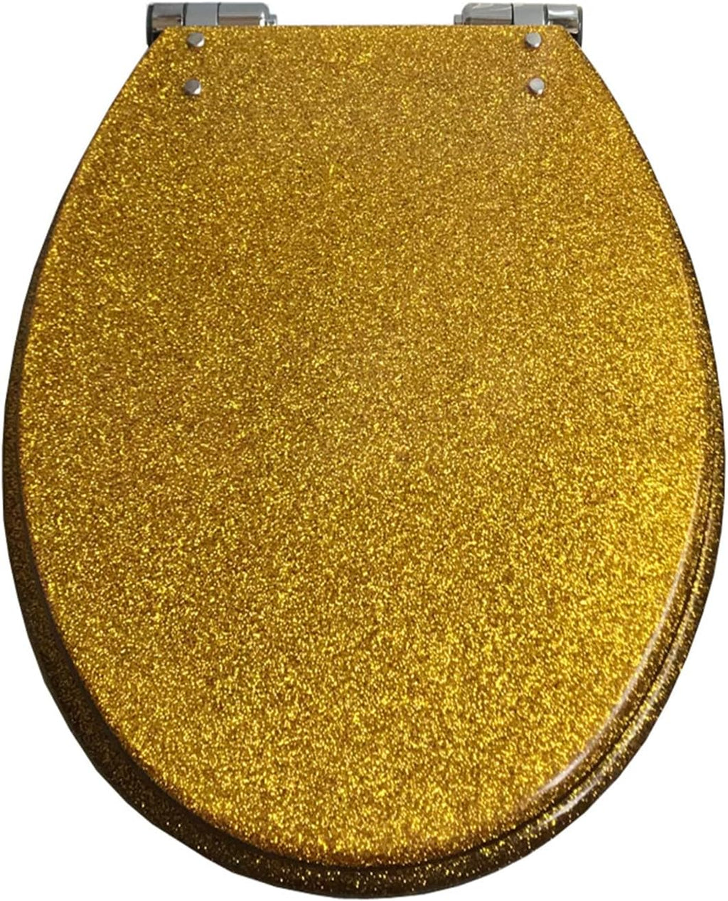 Resin Toilet Seat Soft Close Toilet seat Quick Release, Heavy Duty, Glitter Toilet Seat, Slow Close, Sparkling Toilet Seats for Bathroom, 14.2'×16.5',Gold,Gold