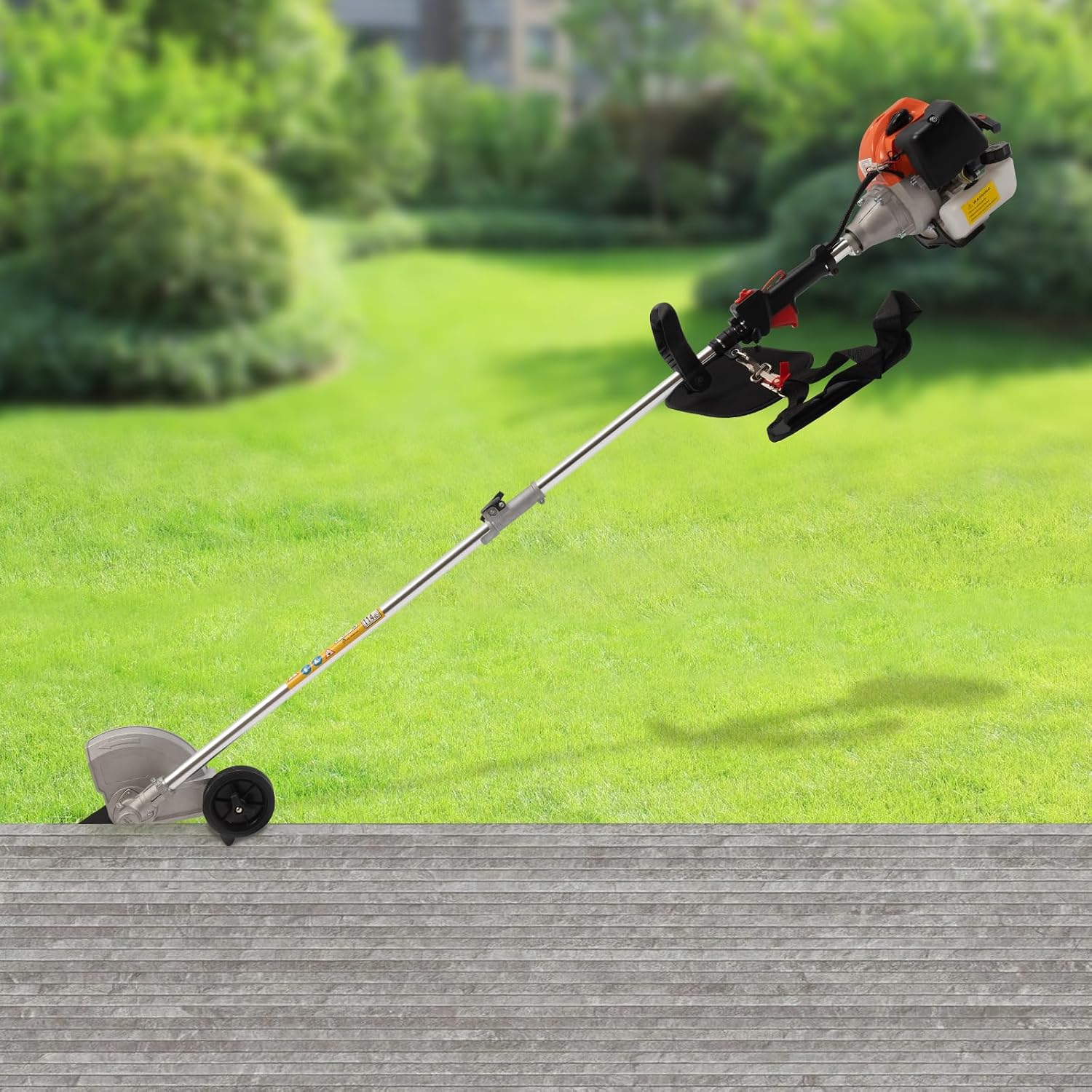 Gas Weed Wacker, 810W 33CC 2-Stroke Weed Eater 8500RPM High Speed Lawn Edger with Two Blade Heads, Cordless Portable Single-Cylinder Grass Trimmer Tools for Home Garden Lawn Mowing