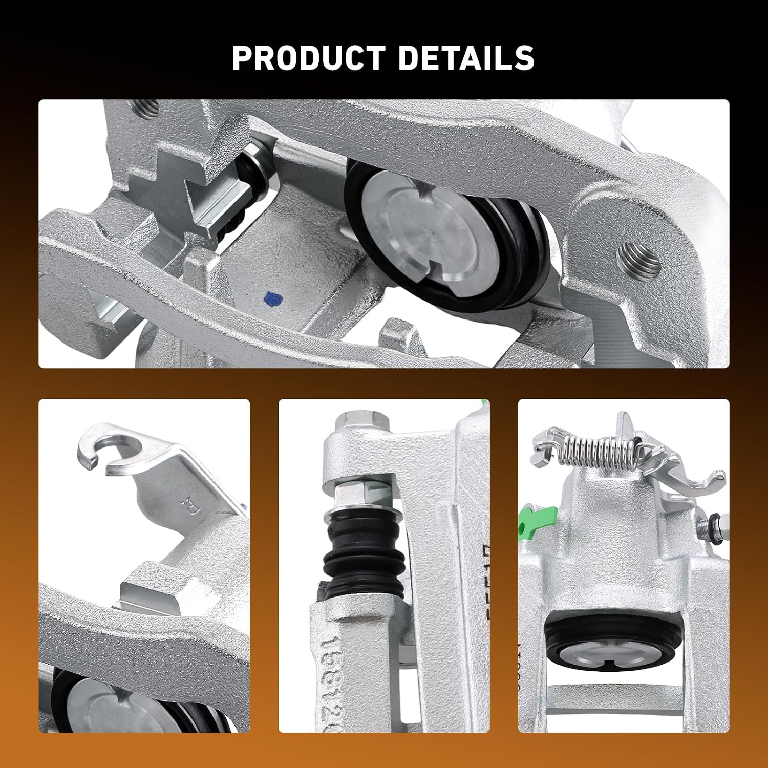 Betthand Rear Brake Calipers (w/Single Piston Front Caliper) Fit for 08-16 Dodge Grand Caravan, 08-16 Chrysler Town & Country, 09-14 Volkswagen Routan, 12-16 Ram C/V, 3.3/3.6/3.8/4L: 18B5080+18B5081