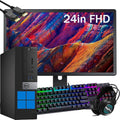 Dell OptiPlex 7040 SFF Desktop Win11 PC w/ 24in FHD Monitor, 7040 SFF PC Computer Core i5-6th, 16GB RAM, 256GB SSD, RGB Keyboard, Headset, DP Cable (Renewed)