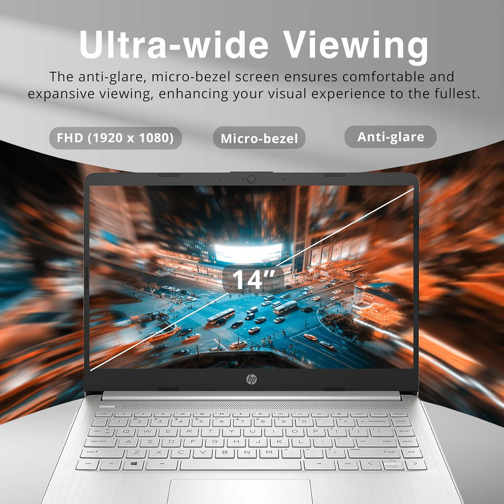 HP 14' FHD IPS Laptop, AMD Ryzen 3 3250U Processor, 32GB RAM, 1TB PCIe SSD, AMD Radeon Graphics, 720p HD Webcam, Dual Speakers, Wi-Fi, Bluetooth, Windows 11 S, Silver (Renewed)