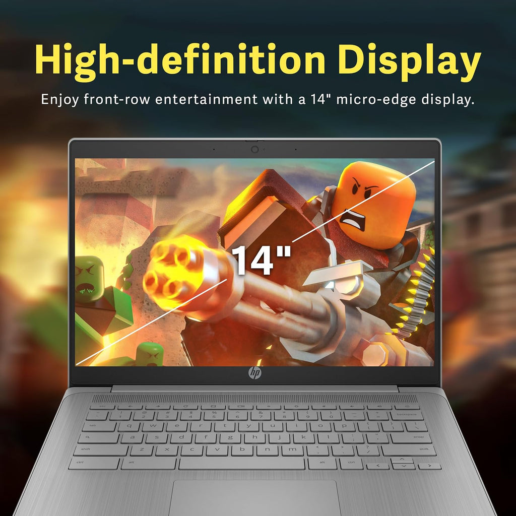 HP Chromebook 14' HD Laptop for Business & Students, Intel Celeron N4120, 4GB LPDDR4, 64GB eMMC, Intel UHD Graphics, Webcam, Long Battery Life, Chrome OS, Modern Gray (Renewed)