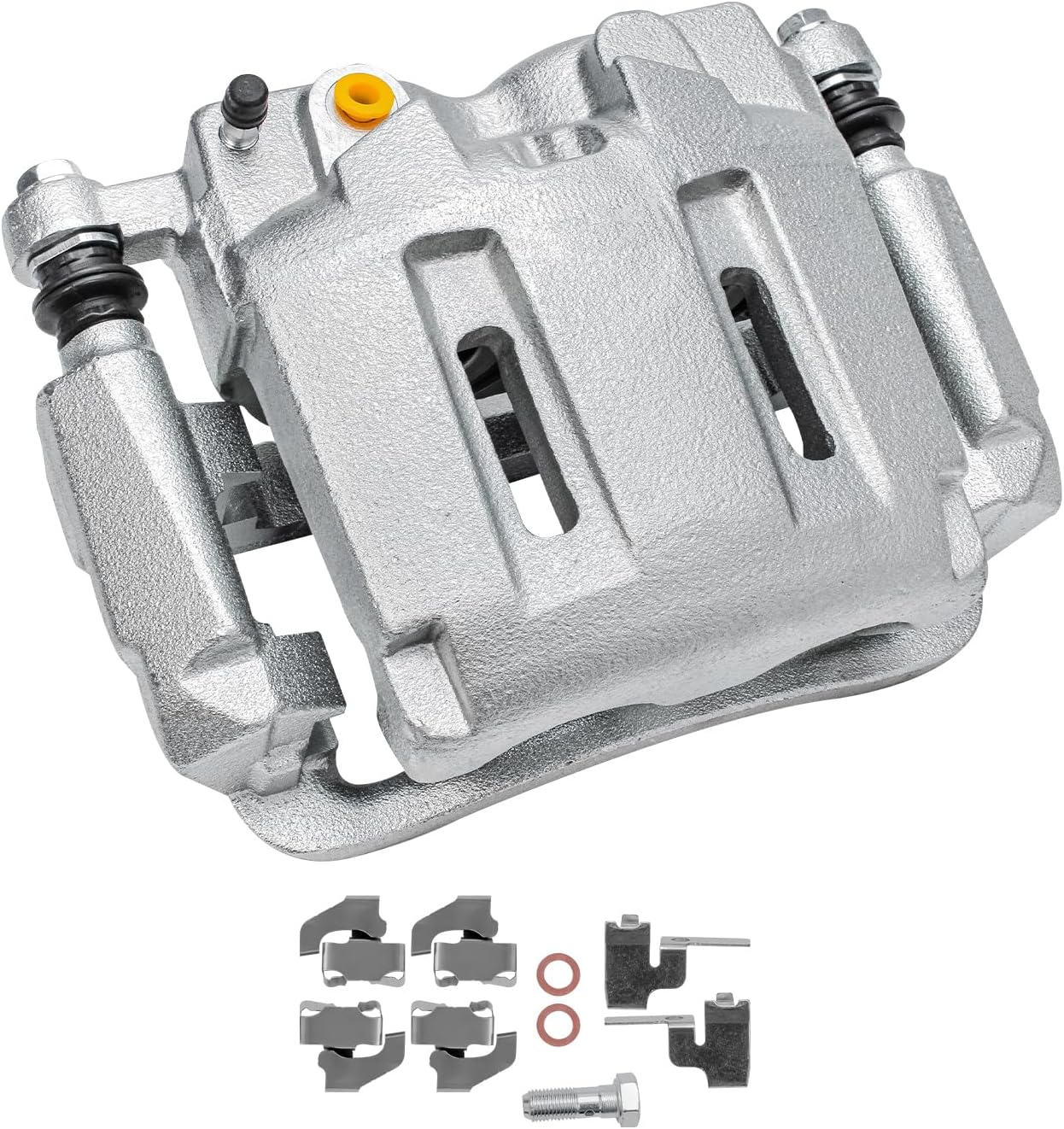 Detroit Axle - Front 2pc Brake Calipers for 05-12 Ford F-250 F-350 Super Duty, 2 Disc Brake Calipers with Bracket 2005 2006 2007 2008 2009 2010 2011 2012 Replacement