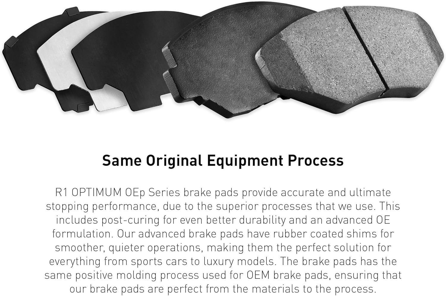 R1 Concepts Front and Rear Brake Kit Fits 2020 Land Rover Discovery, Range Rover| Optimum Oep Brake Pads and Blank Brake Rotors| 13.8' Front & 11.8' Rear