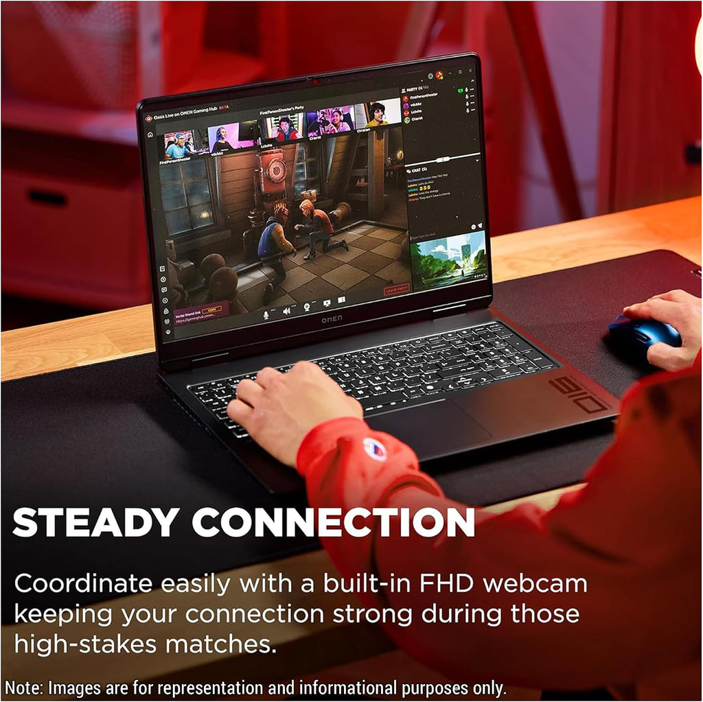HP OMEN 16 inch Laptop, 2K 144Hz Display, Intel Core Ultra 9 285H, 16 GB RAM, 1TB SSD, NVIDIA GeForce RTX 5070 GPU (8 GB Dedicated), Windows 11 Pro