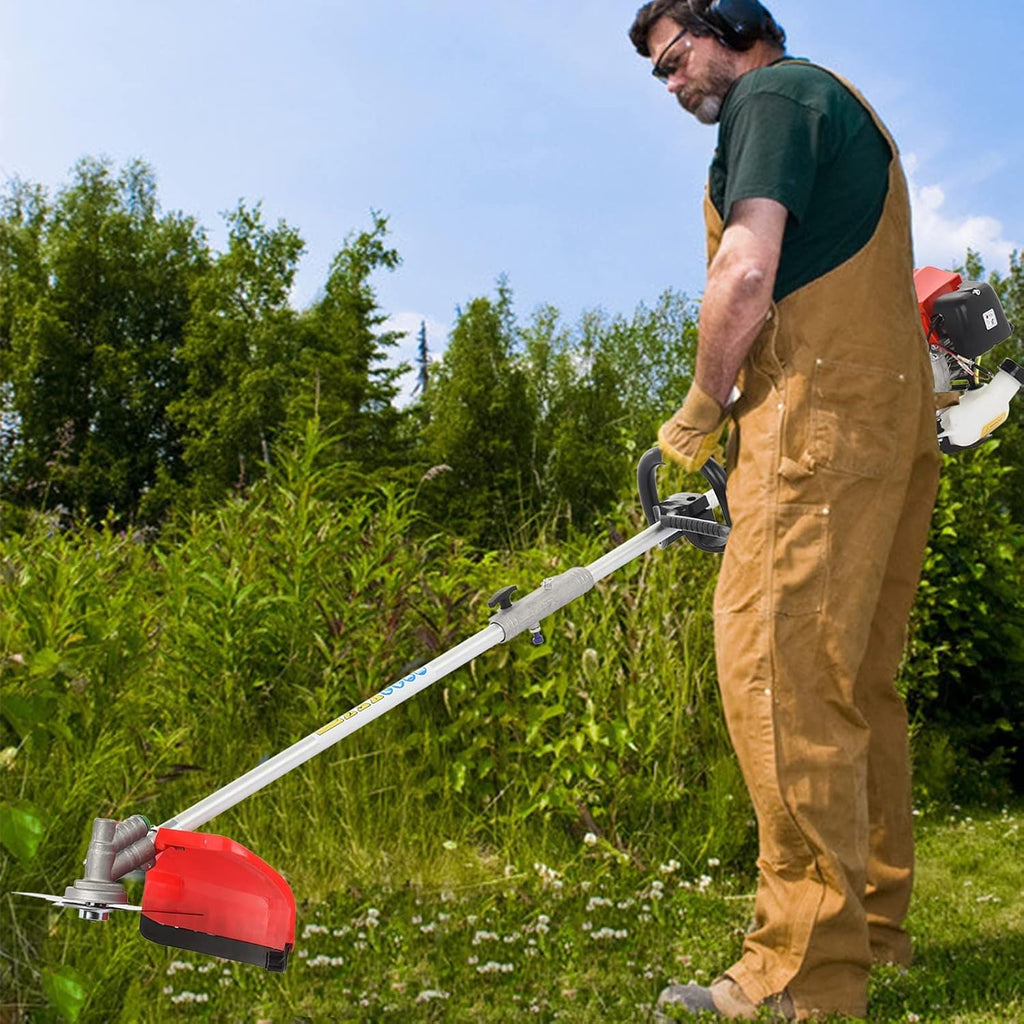 YOXIER Lawn Mower,Hedge Clippers,Gas Powered Brush Cutter,Hedge Trimmer Gas Powered,52cc Petrol Hedge Trimmer,Gas Powered Pole Saw for Garden Pruning & Greening Shaping Red