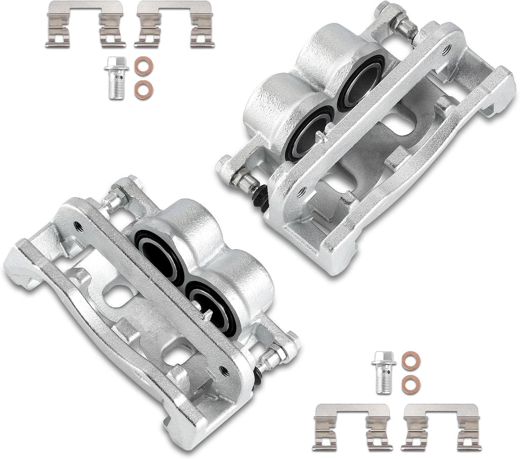 Front Brake Caliper Kit Right + Left Assembly w/Bracket 18B4918 18B4919 Compatible for Chevy Silverado Suburban Avalanche Tahoe Escalade Yukon 2005-2008 (Set of 2)