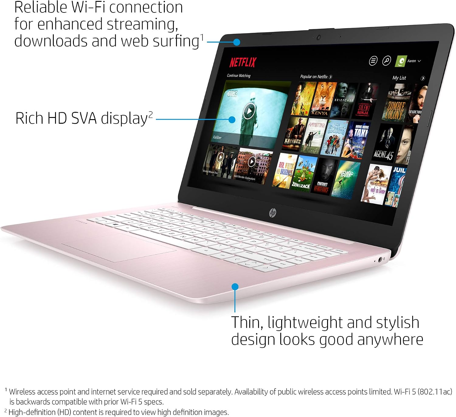 2021 HP Stream 14 inch Laptop, Intel Celeron N4020 Processor, 4GB RAM, 64GB eMMC, WiFi, Bluetooth, Webcam, HDMI, Windows 10 S with Office 365 for 1 Year + Fairywren Card (Rose Pink)
