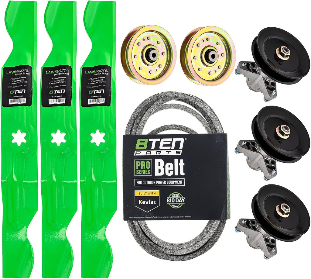 8TEN Deck Rebuild Kit for Cub Cadet i1050 LT1050 Troy Bilt Horse 50-Inch 918-04125 942-04053C Blade Spindle Belt Idler