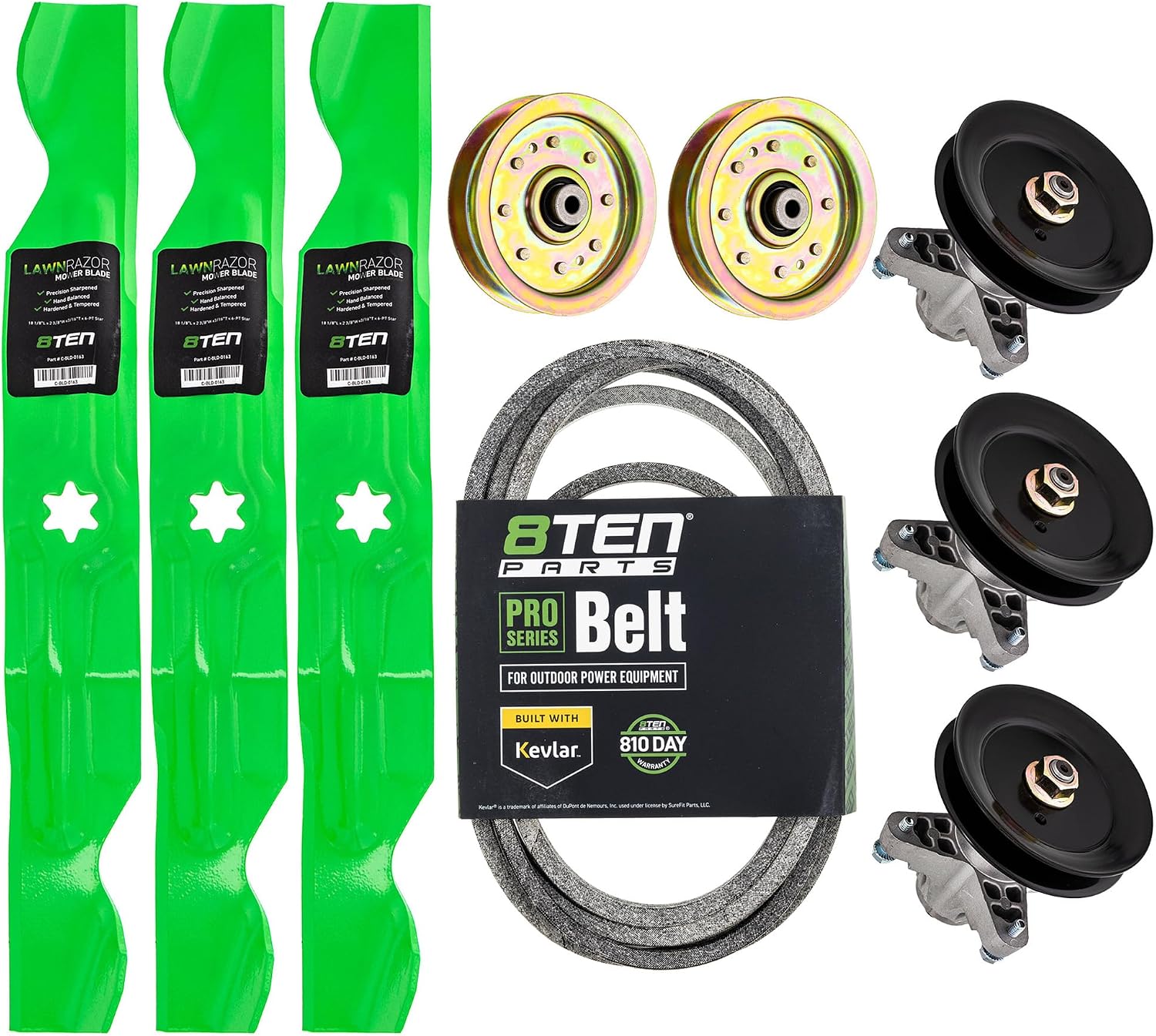 8TEN Deck Rebuild Kit for Cub Cadet i1050 LT1050 Troy Bilt Horse 50-Inch 918-04125 942-04053C Blade Spindle Belt Idler