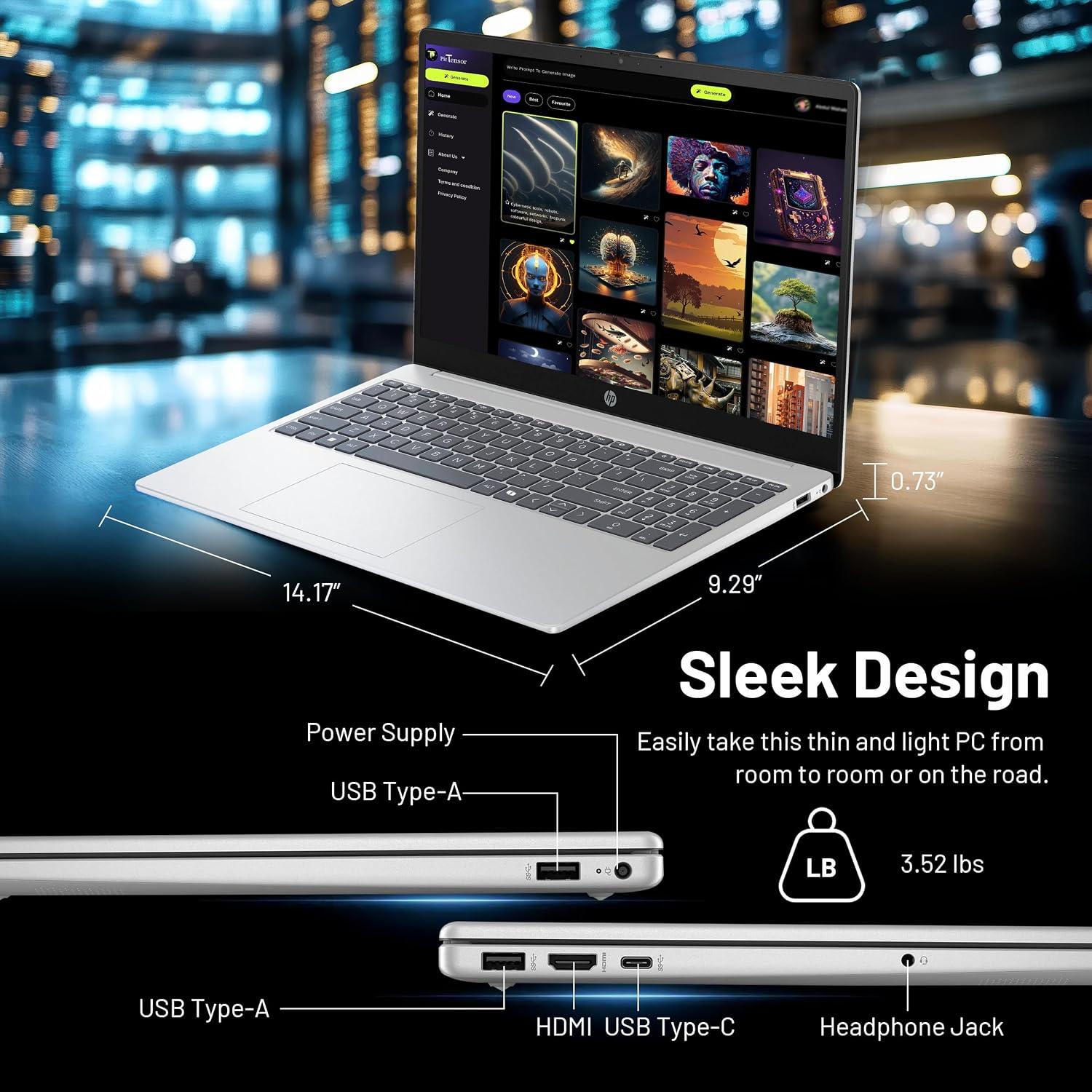 HP 15.6' FHD Touchscreen Laptop | Intel i7-1355U | Intel Iris Xe Graphics | 16GB RAM, 1.5TB Storage (1TB SSD + 512GB Docking Station Set) | Num Pad, Wi-Fi 6, Fast Charge, Windows 11 Pro | Silver