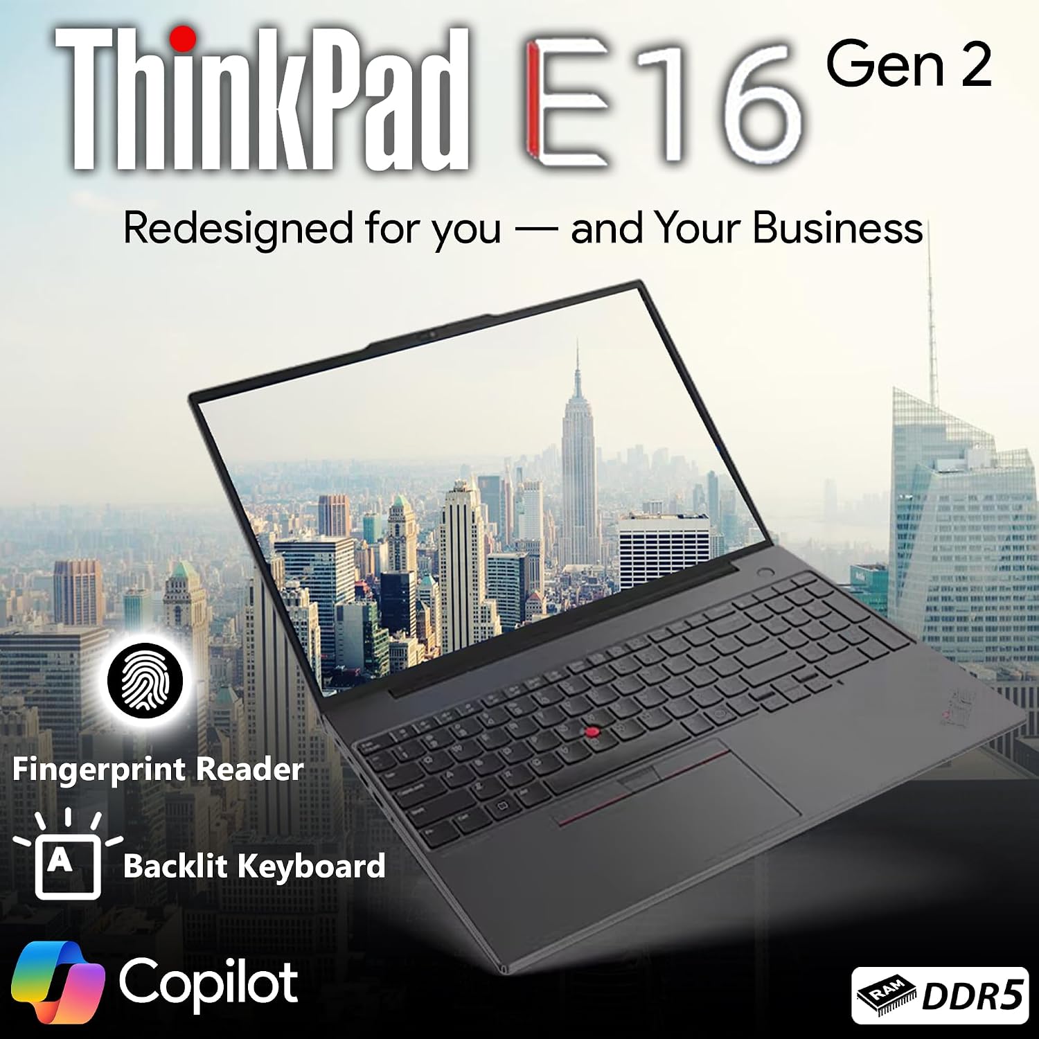 Oemgenuine Lenovo ThinkPad E16 Gen 2 16 Touchscreen Display, AMD Ryzen 7 7735U, Customized Laptop, 16GB / 32GB / 64GB RAM, 512GB / 1TB / 2TB SSD, WiFi 6E, Backlit KB, Webcam, W11P, Business Laptop