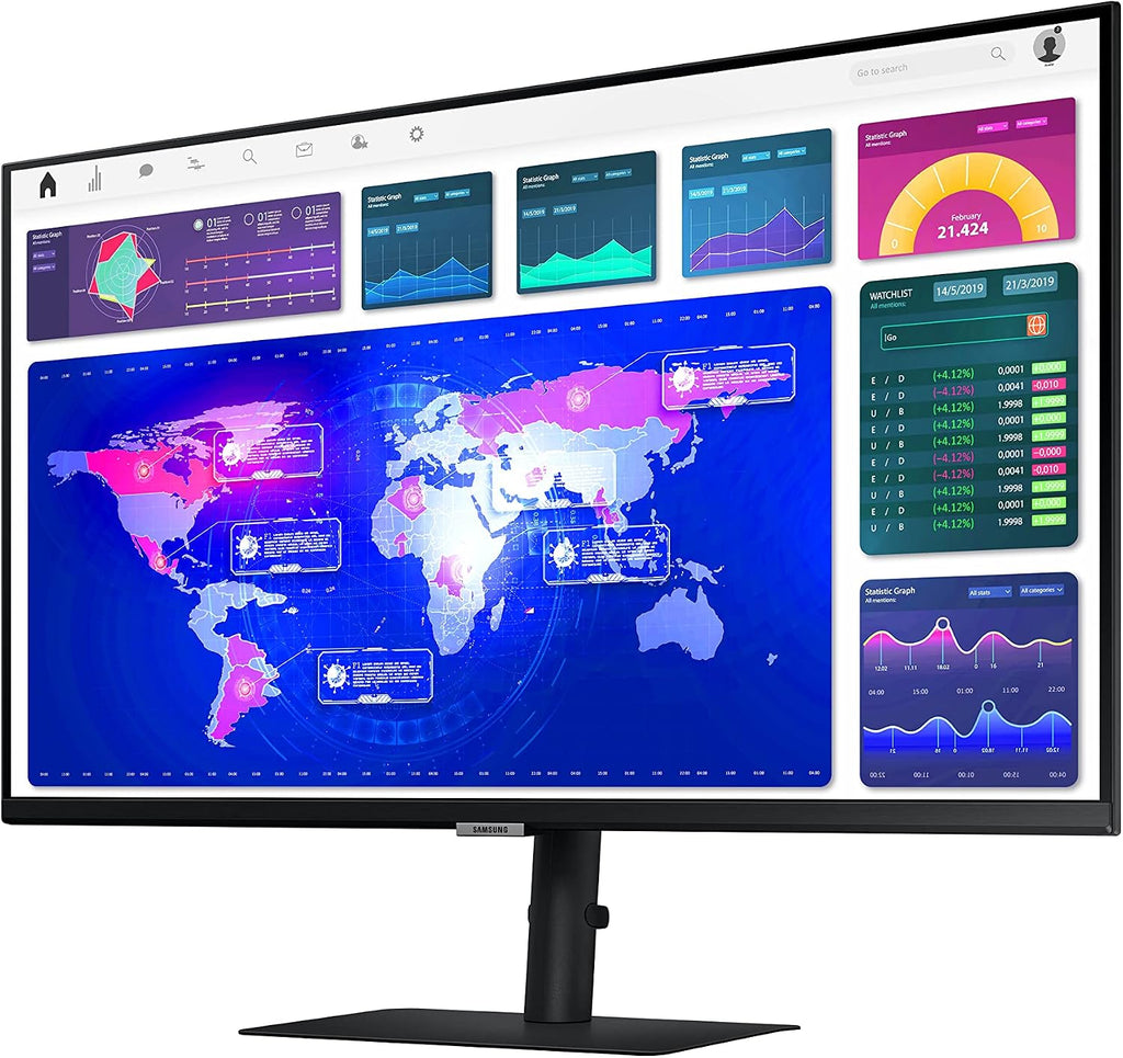 Samsung ViewFinity S60A Series 32-Inch WQHD (2560x1440) Computer Monitor, 75Hz, HDMI, DisplayPort, HDR10 (1 Billion Colors), Height Adjustable Stand, TUV-Certified (LS32A600NANXGO)