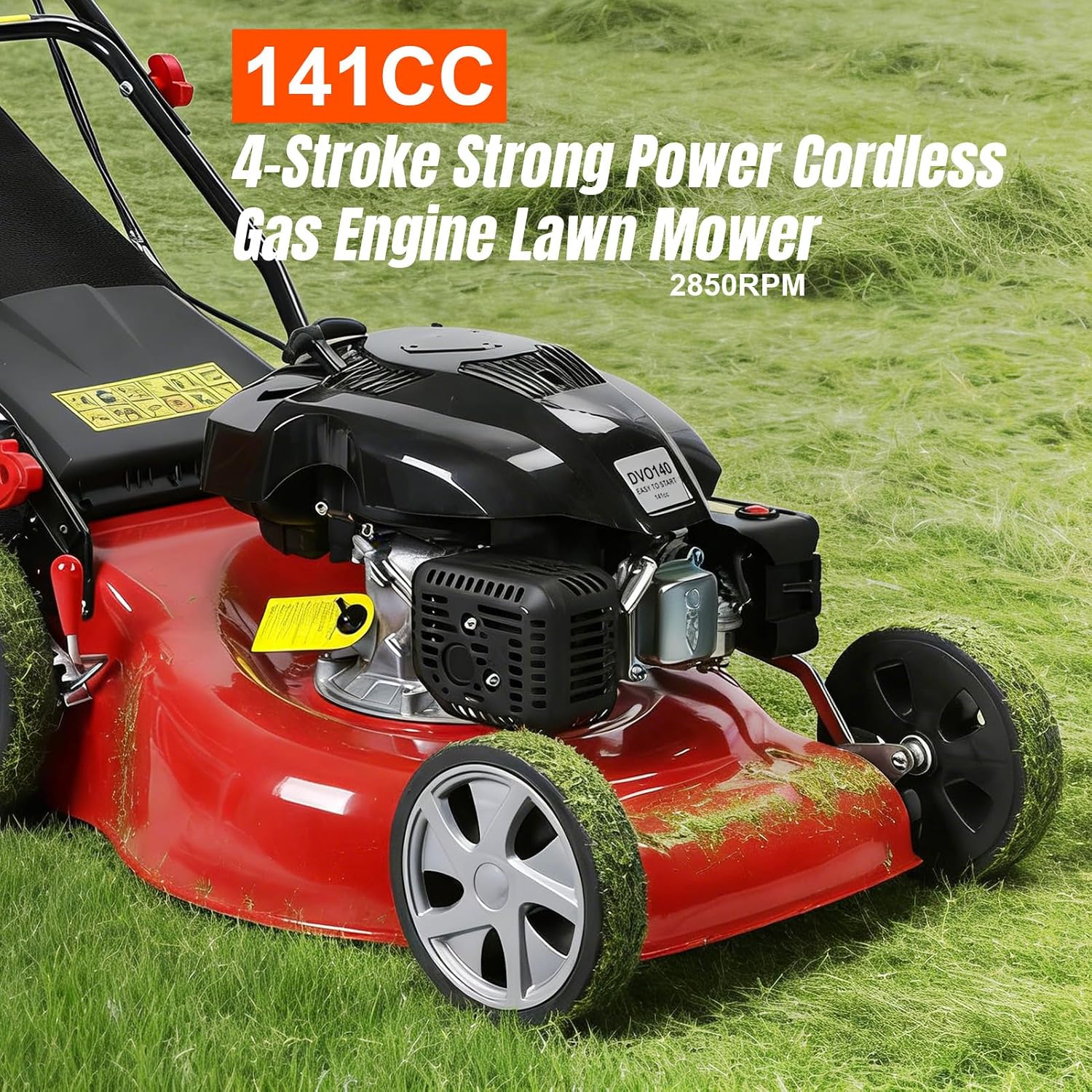 3 in 1 Gas Lawn Mower 141cc - Self Propelled Lawnmower & Walk-Behind Gas Push Mower Dual Option, with 50l Grass Bag Big Wheels, Lawn Mower Gas, Gas Mower for All Season Landscaping (Upgraded 01)