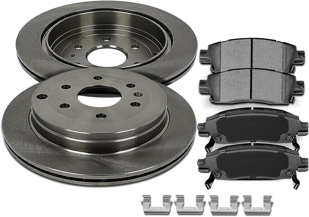 SCITOO - Brake Kits For Enclave 2008-2017,For Traverse 2009-2017,For Acadia 2007-2016,For Acadia Limited 2017,For Outlook 2007-2010 Rear Disc Brake Rotors and Ceramic Brakes Pads: 55151;D883