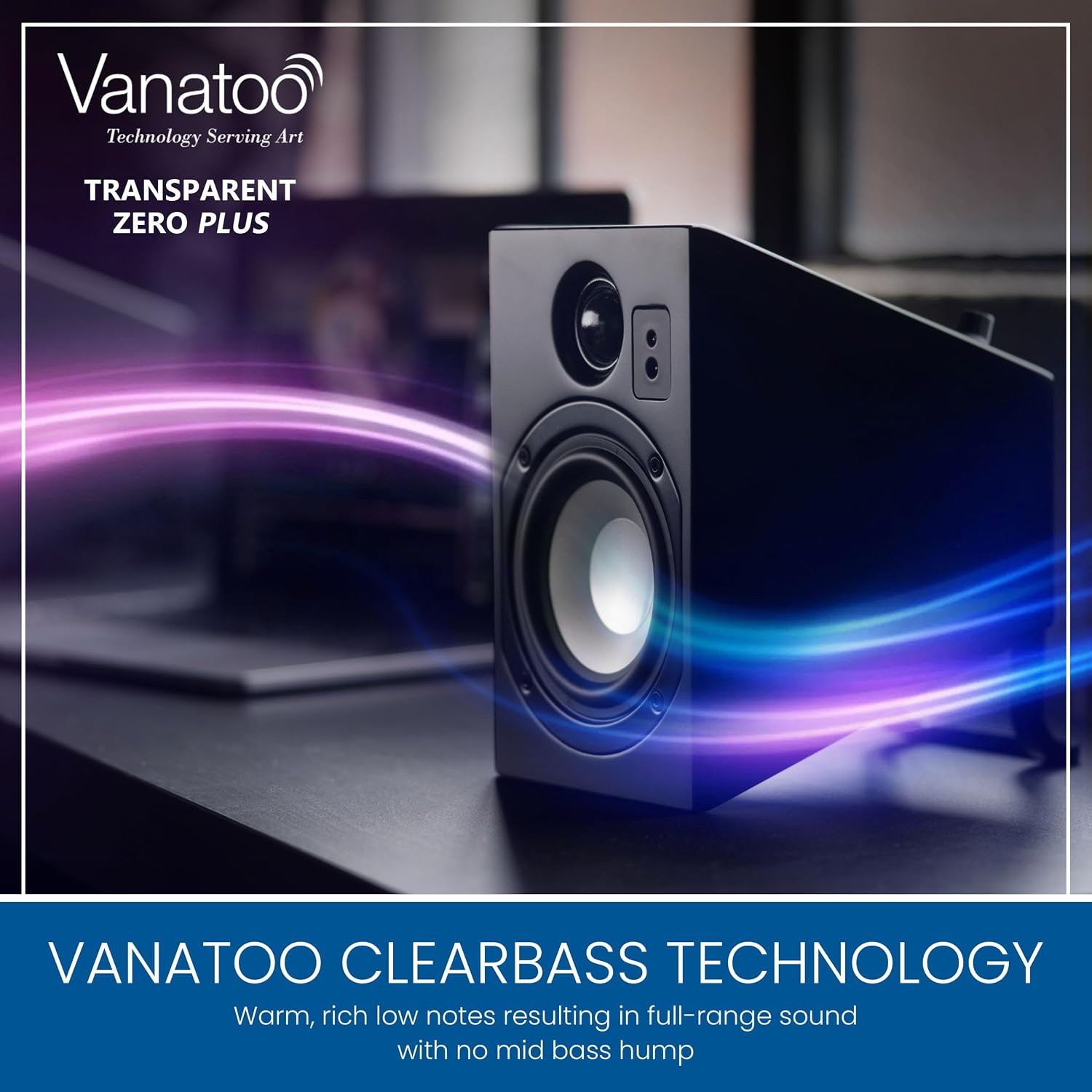 Vanatoo Transparent Zero Plus Near Field Studio Monitor Speakers Pair for TV, PC, Gaming. 120 Watt Powered Speakers for Desktop and Room use. AUX, USB, Bluetooth, Toslink Optical, Remote Control.